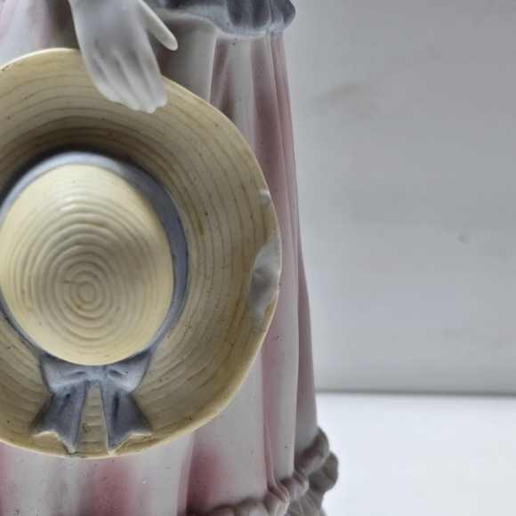 HOMCO 1452 Lady Camille Figurine Statue Victorian Woman with Hat Pink Blue - Picture 6 of 6